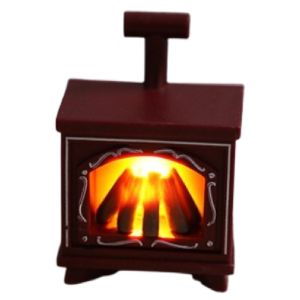 VOIDFARE Retro Mini LED Fireplace Lamp Flameless Creative LED Fireplace Model DIY Accessories European Style Glowing Stove Model Christmas Halloween Decor