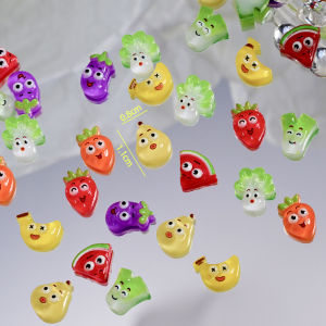 ZEEMIN 45/50pcs Mixed Vegetable Fruit Nail Charms 3D Cute Expression Nail Art Decora Summer Resin Phone Case Nail Crafts DIY Accessorie