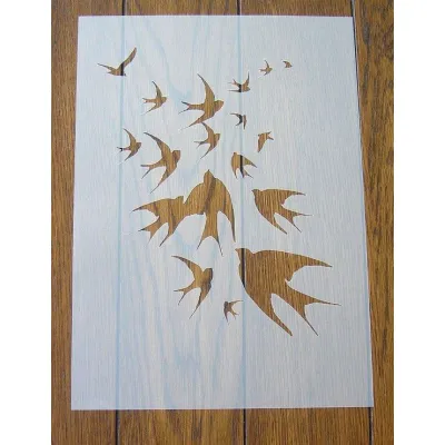 stensil cet motif kupu2 & burung