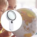 30X Lighted Magnifying Glass Handheld Illuminated Lighted Magnifier Portable Double Glass Lens Magnifier 12 LED Light for Reading Book/Newspaper/Map. 