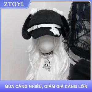 【ZTOYL】 Gothic Lolita Beret Kawaii Hat Punk Xương Dài Tai Puppy Hat Cho Phụ Nữ Cô Gái Cosplay Mũ Đa Năng Kem Chống Nắng Hat Quà Tặng