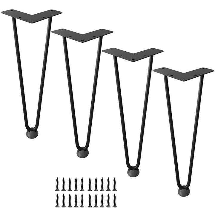 8pcs Hairpin Legs Floor Protectors Black Plastic Foot Mat Non-Slip...