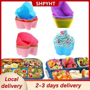 [COD] SHPYHT Local delivery Ship within 24 hours 8PCS Silicone Lunch Box Dividers For Children Kids School Food Dividers For Bento Box Silicone Cupcake Liners Mold Baking Tools