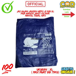 Jas Hujan Jansen Hippo Js 929 XL Pria Wanita Jaket Celana Mantel Tebal Hipo
