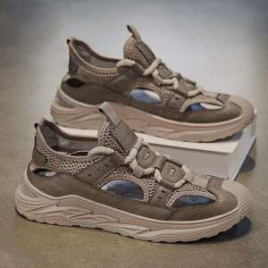 MenS Hollowed-Out Sports Sandals Summer MenS Breathable Mesh Beach Shoes Outdoor Casual Water Shoes