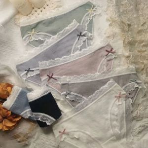 Seluar Dalam Kapas Wanita Bow Tie Seluar Dalam Renda Reben Berpanel Seluar Dalam Renda