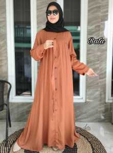 Gamis Nola Crinkle Premium | Dress Pakaian Wanita Polos Crinkle