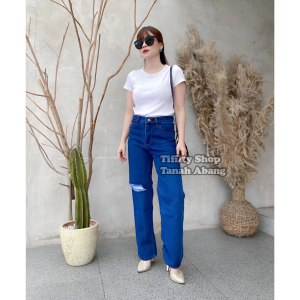 Sakura Glory - CELANA KULOT JEANS LAURENT DENIM PREMIUM UKURAN EU 27-30 / BAWAHAN / WANITA / DEWASA / DISTRO / IMPORT / HIGHWAIST / COD / DISKON / GRATIS ONGKIR / MURAH
