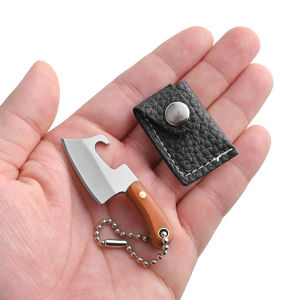 Package-opening portable outdoor tool exquisite stainless steel forged keychain with beaded lanyard suitable for opening packages