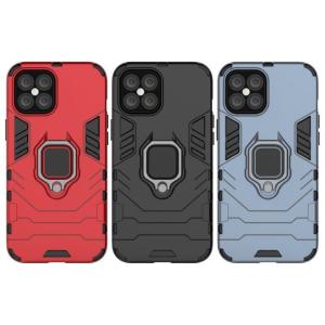 Free 1 pcs Tempered Glass Heavy Duty Shockproof Metal Ring Holder Cover Phone Casing