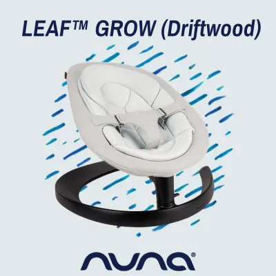 Nuna Leaf™ Grow Driftwood Baby rocker with cushioned seat and safety harness Suitable for birth up to 60 kg