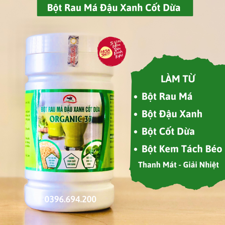 Bột rau má đậu xanh cốt dừa organic 37 - Sản phẩm hữu cơ cho sức khỏe toàn diện