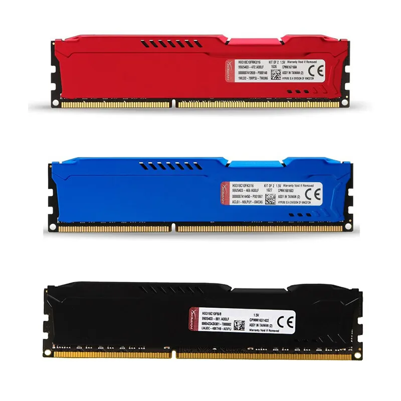 【Free shipping】Kingston HyperX DDR3 RAM 8GB 16GB 1866/1600/1333MHz 240Pins  FURY DIMM PC3/PC3L-14900/12800/10600 Desktop Memory Module
