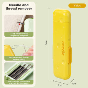 Kebidumei Multifunctional 3 in1 Plug-in Needle Threader Needlework Stretchable Thread Remover Double Head Tool Ripper Seam Picking