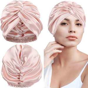 100 Mulberry Silk Turban Bonnets For Women Twisted Sleeping Night Cap 19 Momme Pure Silk Hair Wrap Cap For Curly Ladies Headwrap2026