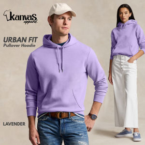 Kanvas Pullover Hoodie Jacket for Men & Women w/ Drawstring & Pockets Mens Sweater Plain Longsleeve Sweatshirt Lavender