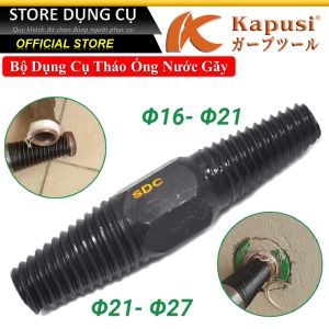 21-27mm Dụng cụ vặn lấy ống nước gãy cao cấp Taiwan Kapusi K-3686 Bộ taro ren ngược 2 đầu - tháo ren ống nước bị gãy