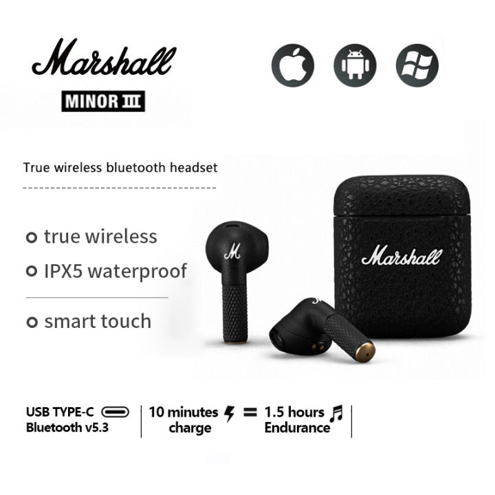 Marshall%20Minor%20III%20Earbuds%20Marshall%20Wireless%20Bluetooth%20Earphones%20Waterproof%20Sports%20Earbuds%20for%20IOS/Android%20Bluetooth%20Headset%2020%20Hours%20of%20Battery%20Life%20Marshall%20Earphones%20Original%20-%20Image%209