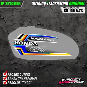 (COD) STIKER STRIPING ORIGINAL MOTOR HONDA CB 100 - STIKER MOTOR HOLOGRAM DAN TRANSPARAN KODE A.76