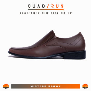 QUADRUN Sepatu Formal Pria Gaya Bisnis Rapi Mistpro Brown