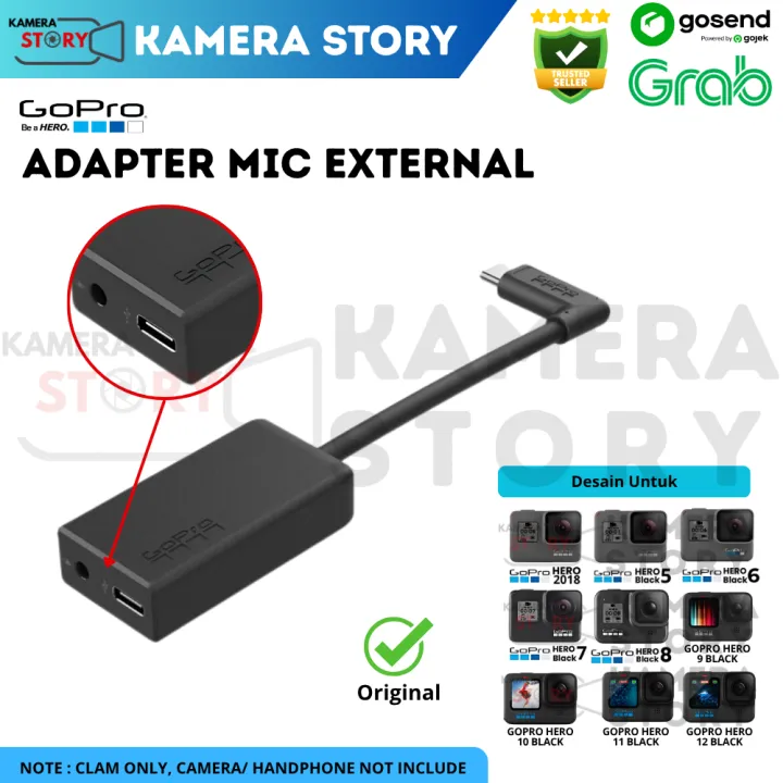 GoPro PRO 3.5MM Mic Adapter Hero 5 / Hero 6 / Hero 7 / Hero 8 / Hero 9 ...