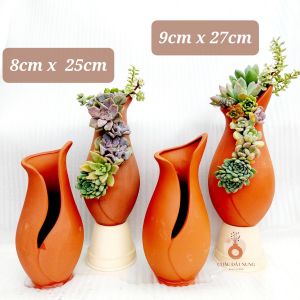 Chậu đất nung - Bình hoa 825 miệng chậu 8cm chiều cao 25cm