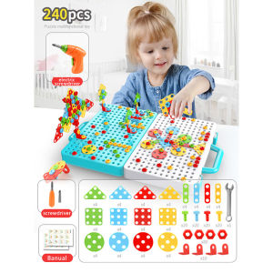 【Sg Stock】Kids 357 Piece Set with Electric Drill Toy Kids Drill Sets Preschool Toy For 3/4/5/6 Year Old