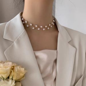Vòng cổ ngọc trai nữ choker ngọc trai thời trang phong cách vintage - Happy Life 4U