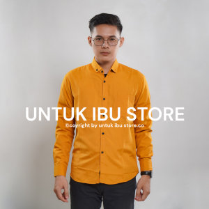 Kemeja polos pria warna Kuning Mustard lengan panjang jumbo bigsize M-3XL formal nonformal casual kasual kemeja kuning mustard 2023 kemeja cowok Kuning Mustard terbaru murah COD bayar di tempat kemeja laki laki kuning Mustard dewasa baju kemeja