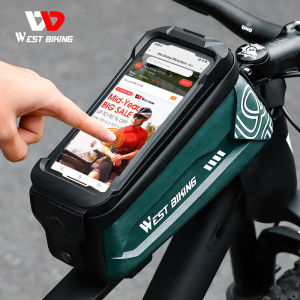 WEST BIKING Bicycle Bag Top Front Tube Bag Touch Screen 7.0 Inch Phone Upgrade Waterproof Frame Bag MTB Road Bike Bags Bike Accessories