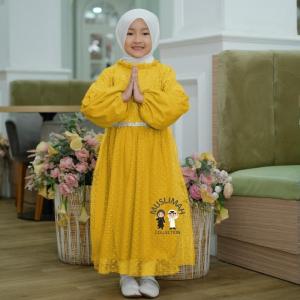 Kinan Kid-Gamis Anak perempuan 5 tahun kekinian 2022 tile pesta tangan balon mewah elegan kondangan 2022 seragam ibu dan anak keluarga keluaran terbaru