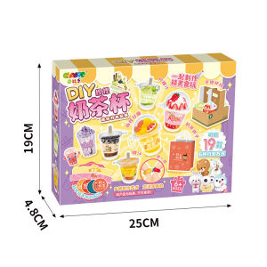DIY Squishy Bubble Tea Making Kit Make Your Own Mini Milk Tea Fidget Toy Stress Relief Squeeze Sensory Pretend Play Craft Set Educational Handmade Gift for Children