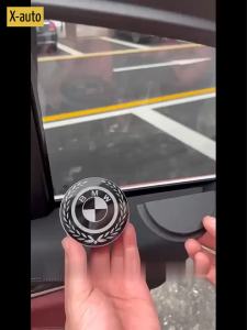 BEXON Hub Quarter Window Atmosphere Logo Light - 1 Piece - Triangle Window Ambient Emblem Light - Waterproof USB-Charged Rainbow Color Rotating Acrylic Mirror Surface Various Car Logos Emblems