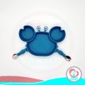 Akio Baby Kiara Crab Design Silicone Suction Plate with Spoon and Fork. 