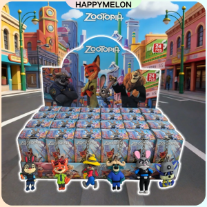 24PCS/set Zootopia Keychain Blind Box Pendant Doll Cute Cartoon Keychain Mystery Box Gift for Kids 疯狂动物城 钥匙扣 盲盒 迷你钥匙圈