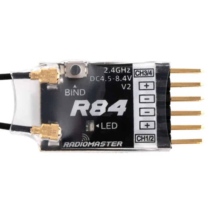 Nova Motor R84 เรดิโอมาสเตอร์ R84 4CH V2ที่เข้ากันได้กับตัวรับ RC PWM สำหรับ Frsky D8 ...