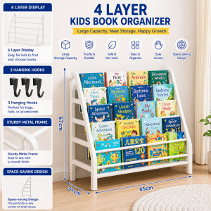 PlayPark Toy Organizer Kids Toy Storage Rack Book Shelf for Kids Book Shelf Organizer Shelves