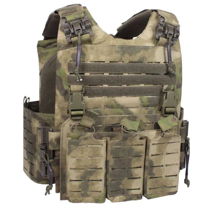 Full Molle Tactical Vest Quick Release Laser Cut Plate Carrier With 556 ...