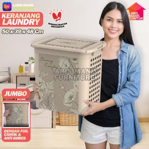 Rak Keranjang Baju Kotor Laundry Basket Jumbo! Naiba 3190 Emerald Keranjang Baju Laundry Bag Original