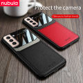 NUBULA For Samsung Galaxy S21 FE 5G (6.4)inch Fan Edition Casing Hard Grained Leather Handset Back Cover Plexi glass Handphone hp Galaxy S21 FE 5G CellPhone Shockproof Protective Case For Samsung Galaxy S21 FE 5G. 