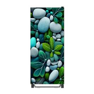 Stiker kulkas 1pintu dan 2 pintu Motip Batu Diatas Daun ( COD ) Fly Star Store