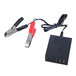 5 Port USB Adapter DC8-30V to 3xUSB+2xType C Converters Adapter for Phone & Tablets and Other Devices