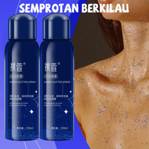 Semprotan Glitter Shine 150ML Semprotan Bubuk Glitter Tahan Air Cepat Kering untuk Rambut Tubuh Wajah dan Pakaian Semprotan Cat Glitter untuk Pesta dan Kencan Semprotan Bubuk Berkilau Tinggi