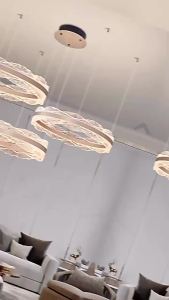 SXH SXH Elegant living room lamp acrylic light luxury dining room chandelier modern minimalist bar counter lamp round and grand main living room light