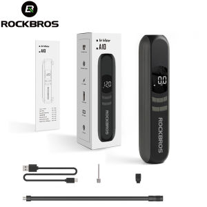 ROCKBROS Electric Pump Portable Smart Digital Tire Pressure Detection Air Inflator for Motorcycle Bicycle Car Wireless Preset Automatic Air Compressor With Light