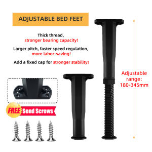 1pc Adjustable Height Metal Furniture Legs & Bed Frame Support Leg For Sofa/Furniture/Table/Chair（With Screws）