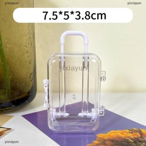 [COD] yixiayun Transparent Jewelry Box Creative Mini Trunk Jewelry Organizer Simple Earrings Hairpins Storage Box Desktop Organizer Box