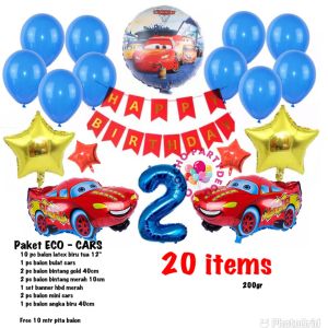 Paket Balon CARS ECO / Dekorasi Ulang Tahun Cars Lightning Mcqueen