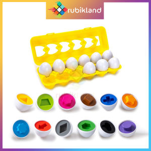 Đồ Chơi Matching Eggs 12 Quả Trứng Ghép Đôi Hình Học Đồ Chơi Giáo Dục Nhận Biết Màu Sắc Và Hình Egg