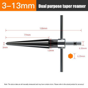 AN Hexagonal Taper Reamer Genggam Bor Listrik Pembuka Lubang Reamer Pertukangan Kayu COD